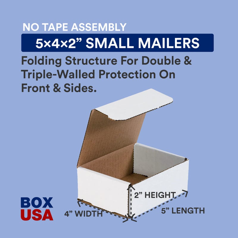 BOX USA Shipping Boxes Small 5"L x 4"W x 2"H 50-Pack, Cardboard Box for Shipping, Moving, Mailing, Packing, Packaging and Storage - Image 2